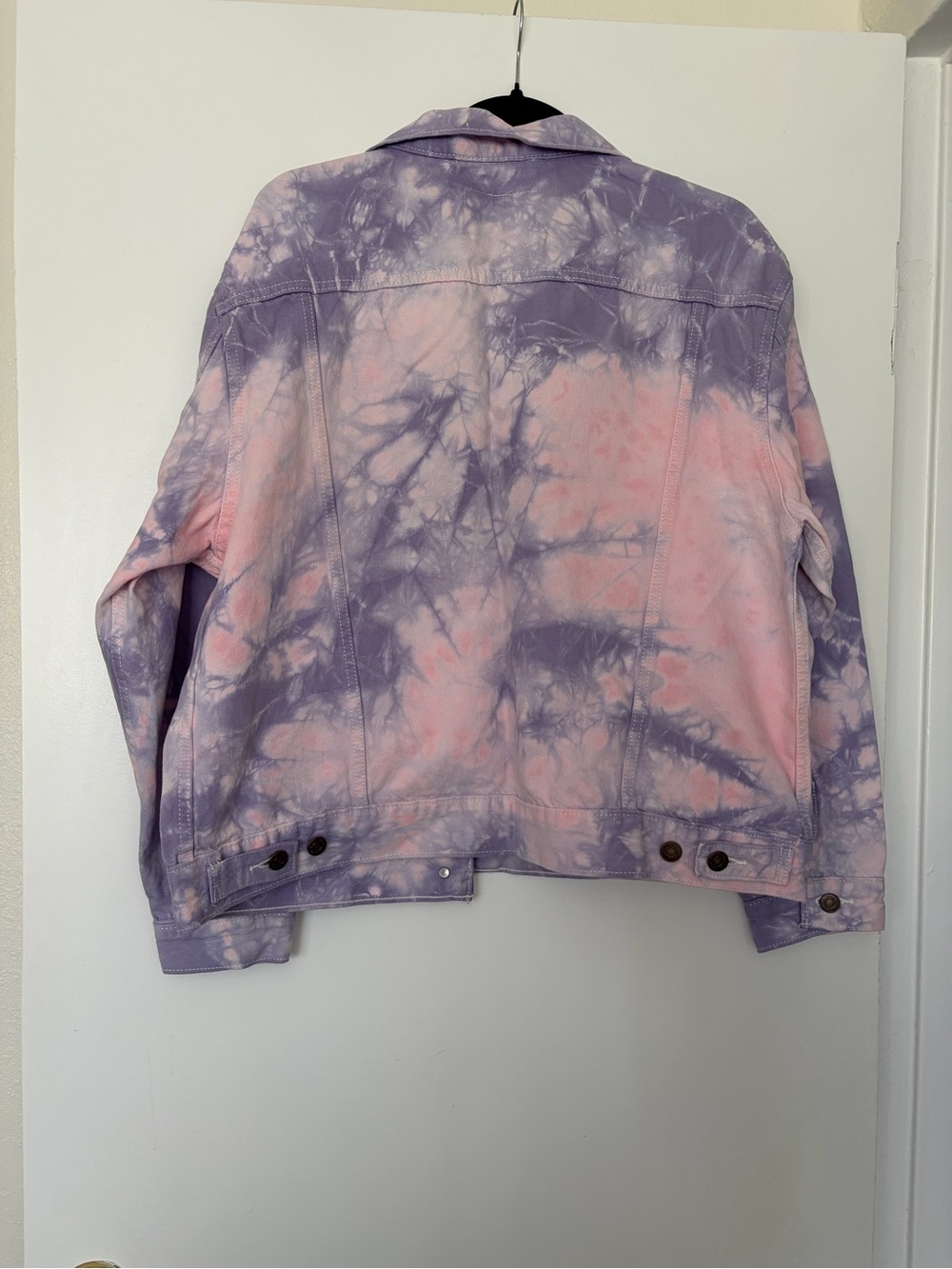 Levi's Pastel Pink & Lavender Tie-Dye Denim Jacket - Picture 6 of 7